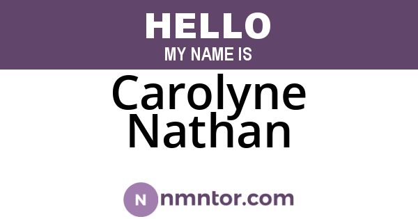 Carolyne Nathan