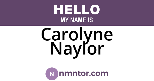 Carolyne Naylor
