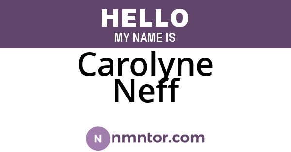 Carolyne Neff