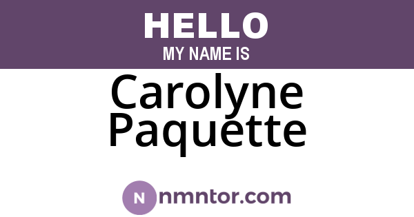 Carolyne Paquette