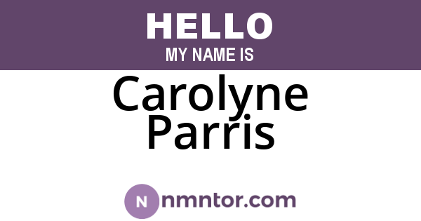 Carolyne Parris