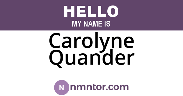 Carolyne Quander