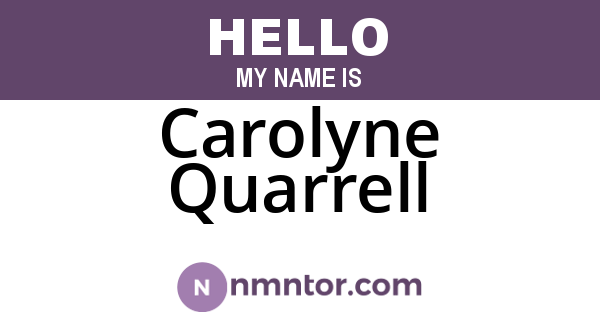 Carolyne Quarrell