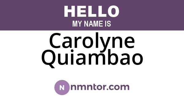 Carolyne Quiambao