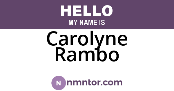 Carolyne Rambo