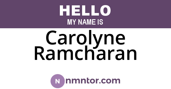 Carolyne Ramcharan
