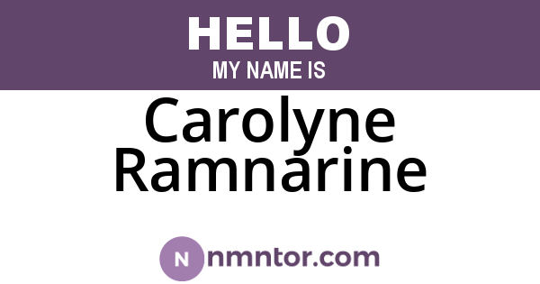 Carolyne Ramnarine