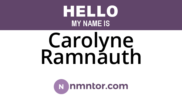 Carolyne Ramnauth