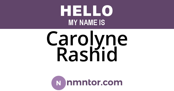 Carolyne Rashid