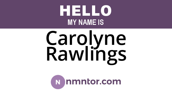 Carolyne Rawlings