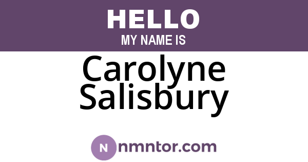 Carolyne Salisbury