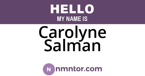 Carolyne Salman