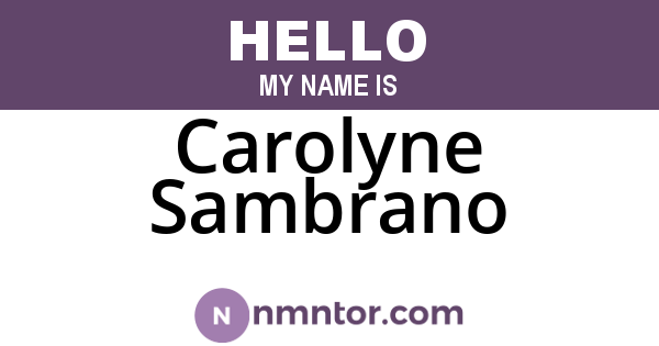 Carolyne Sambrano