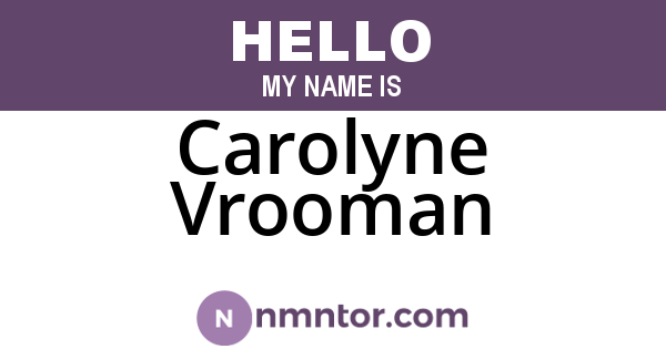 Carolyne Vrooman