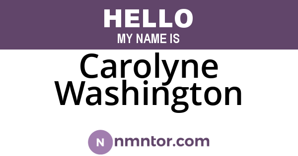 Carolyne Washington