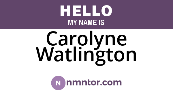 Carolyne Watlington