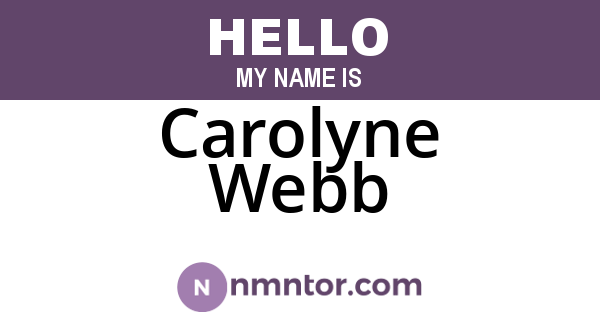 Carolyne Webb