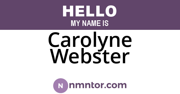 Carolyne Webster