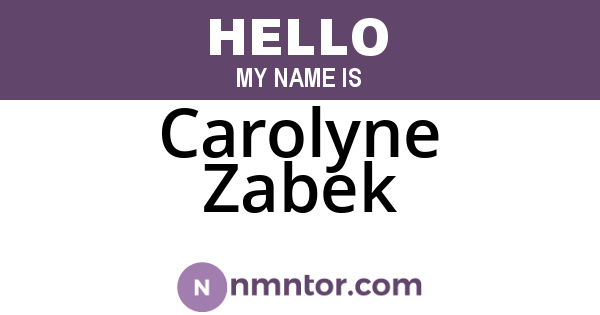 Carolyne Zabek