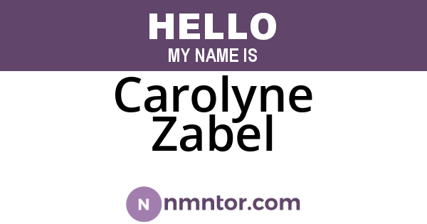 Carolyne Zabel
