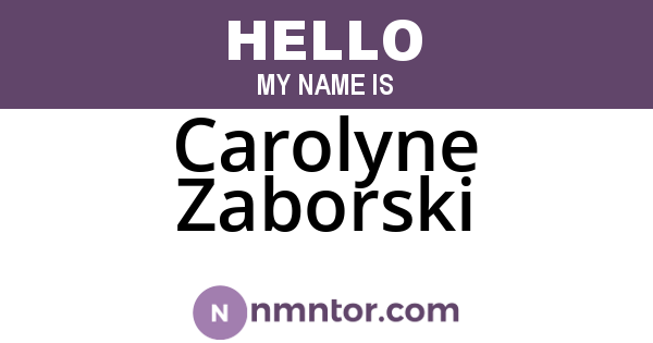 Carolyne Zaborski