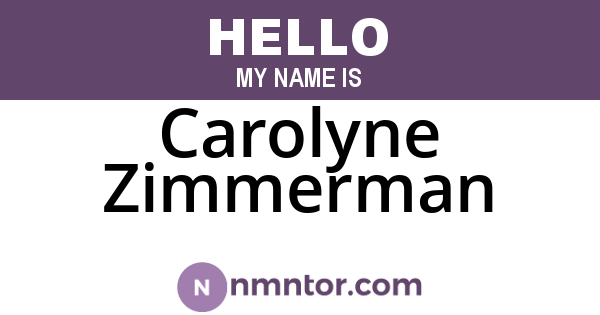 Carolyne Zimmerman