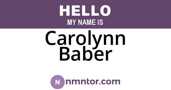 Carolynn Baber