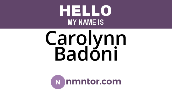 Carolynn Badoni