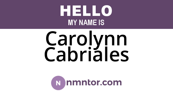 Carolynn Cabriales