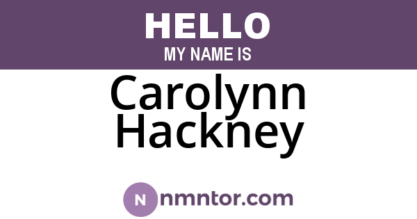 Carolynn Hackney