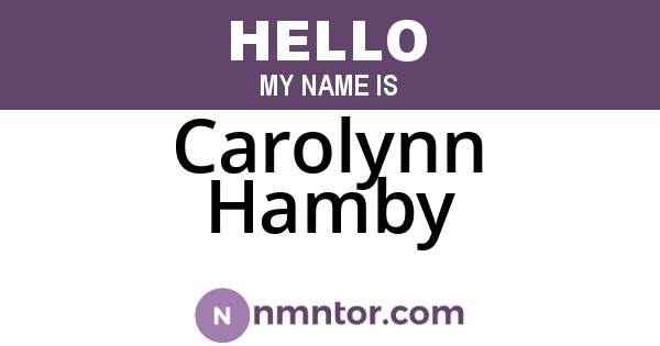 Carolynn Hamby