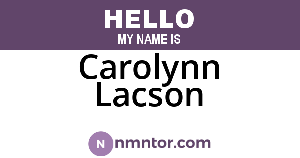 Carolynn Lacson