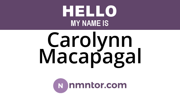 Carolynn Macapagal