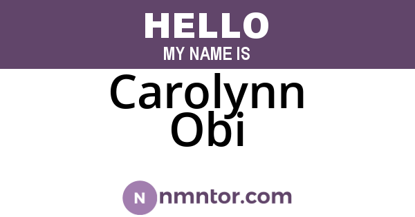 Carolynn Obi