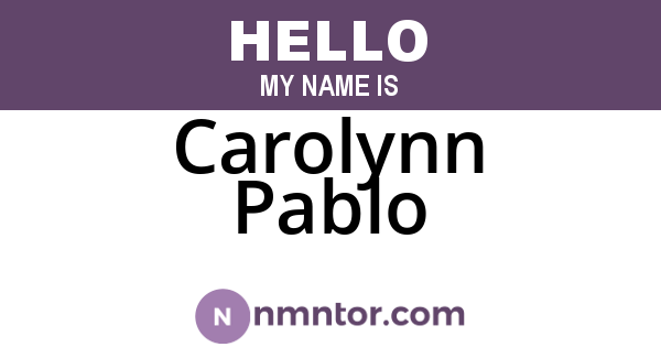 Carolynn Pablo