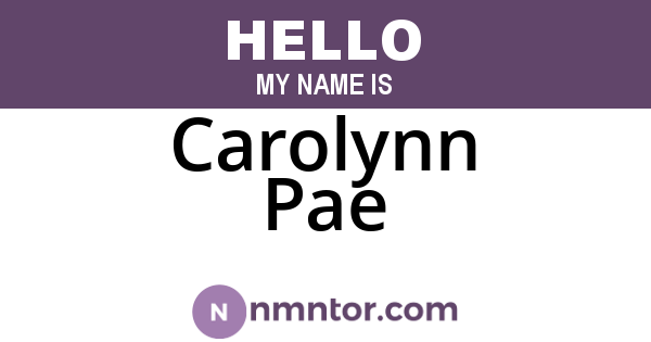Carolynn Pae