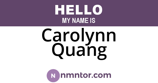 Carolynn Quang