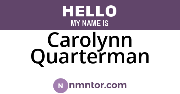 Carolynn Quarterman