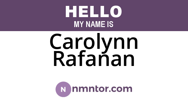 Carolynn Rafanan