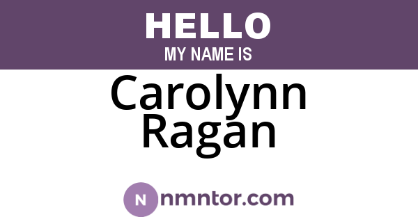 Carolynn Ragan