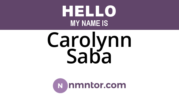 Carolynn Saba