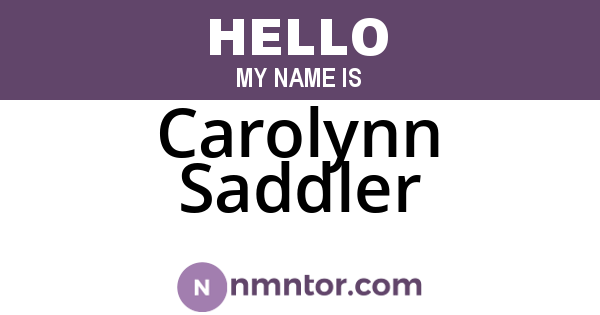 Carolynn Saddler
