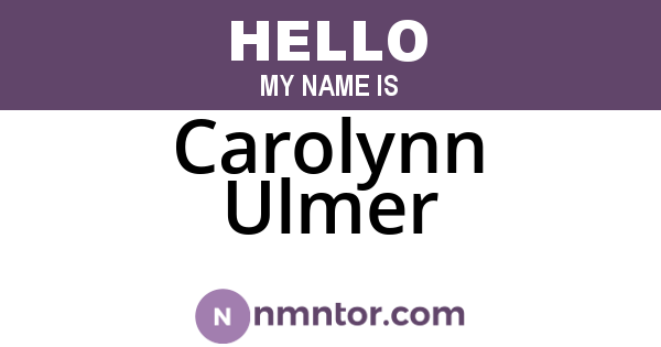 Carolynn Ulmer