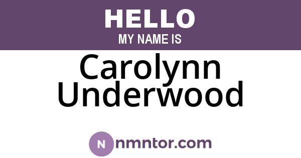 Carolynn Underwood