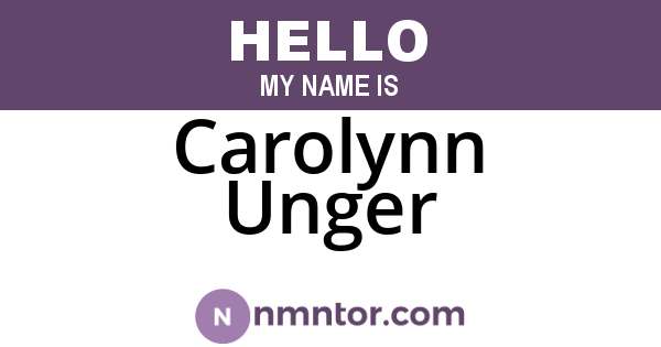 Carolynn Unger