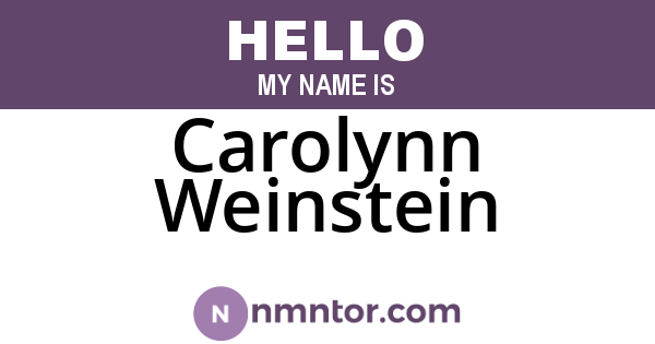 Carolynn Weinstein