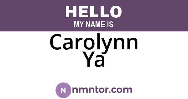 Carolynn Ya