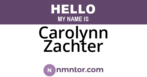 Carolynn Zachter