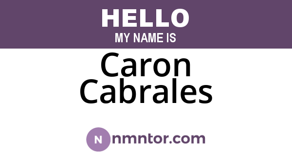 Caron Cabrales