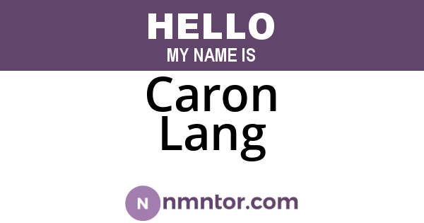 Caron Lang